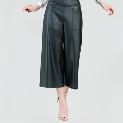 Liquid Leather™ - Sheen Pocket Gaucho Pant - Black | Clara Sunwoo Discount