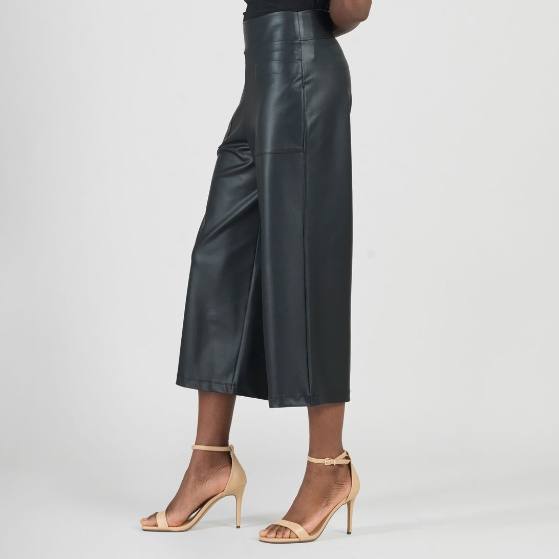 Liquid Leather™ - Sheen Pocket Gaucho Pant - Black | Clara Sunwoo Discount
