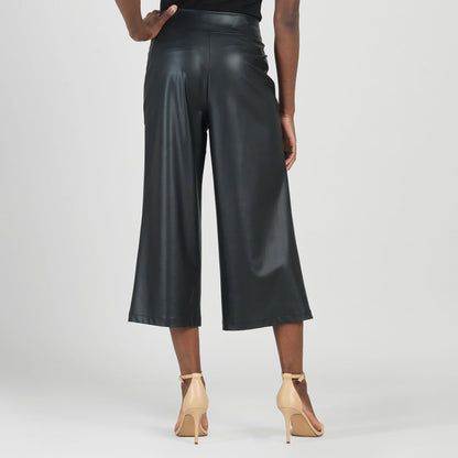 Liquid Leather™ - Sheen Pocket Gaucho Pant - Black | Clara Sunwoo Discount
