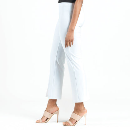 Center Seam Front Slit Ankle Pant - White - Limited Sizes | Clara Sunwoo Trending