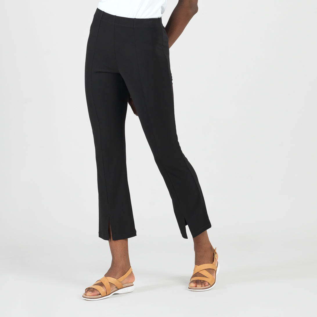 Center Seam Front Slit Ankle Pant - Black | Clara Sunwoo Special Offer
