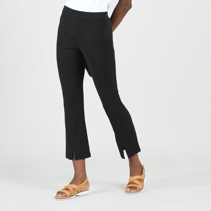 Center Seam Front Slit Ankle Pant - Black | Clara Sunwoo Special Offer