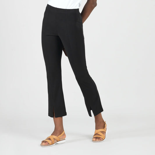 Center Seam Front Slit Ankle Pant - Black | Clara Sunwoo Special Offer