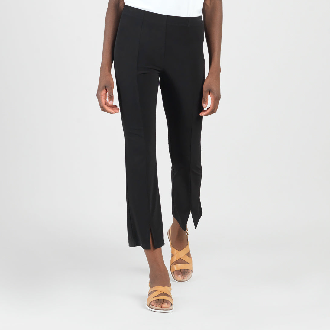 Center Seam Front Slit Ankle Pant - Black | Clara Sunwoo Special Offer