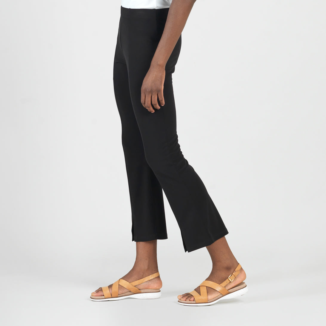 Center Seam Front Slit Ankle Pant - Black | Clara Sunwoo Special Offer