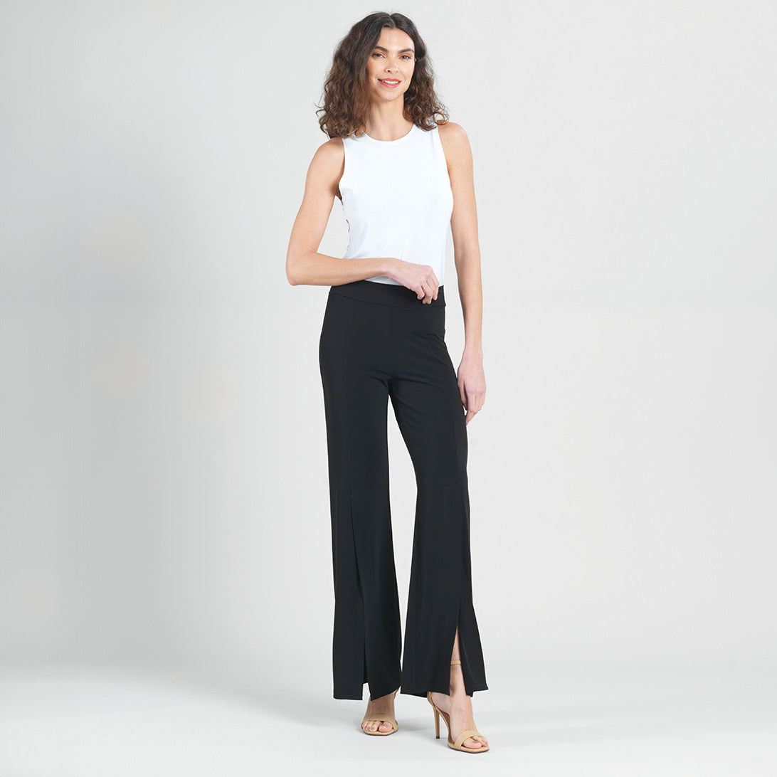 Kick Front High Slit Pant - Black | Clara Sunwoo New