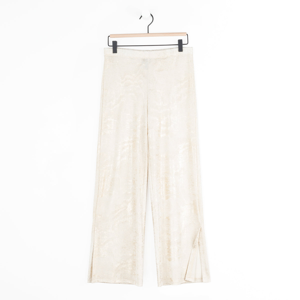 Foil Sheen - Side Slit Ankle Pant - Champagne - Limited Sizes | Clara Sunwoo Best Price