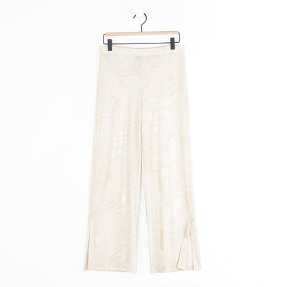 Foil Sheen - Side Slit Ankle Pant - Champagne - Limited Sizes | Clara Sunwoo Best Price