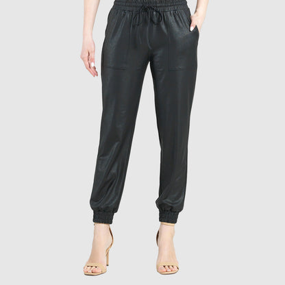 Liquid Leather™ Drawstring Jogger Pant - Black | Clara Sunwoo Trusted