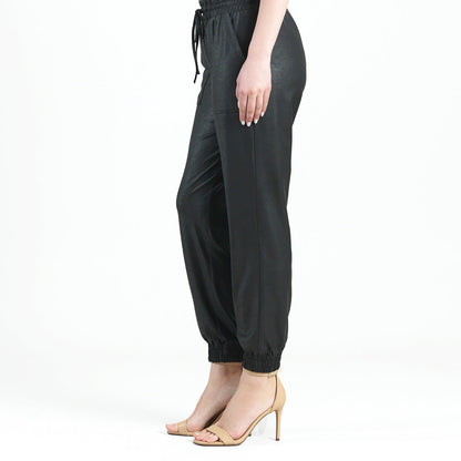 Liquid Leather™ Drawstring Jogger Pant - Black | Clara Sunwoo Trusted