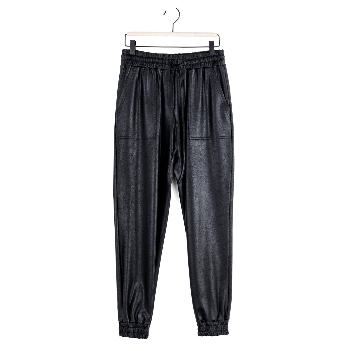 Liquid Leather™ Drawstring Jogger Pant - Black | Clara Sunwoo Trusted