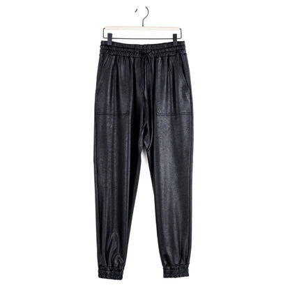 Liquid Leather™ Drawstring Jogger Pant - Black | Clara Sunwoo Trusted