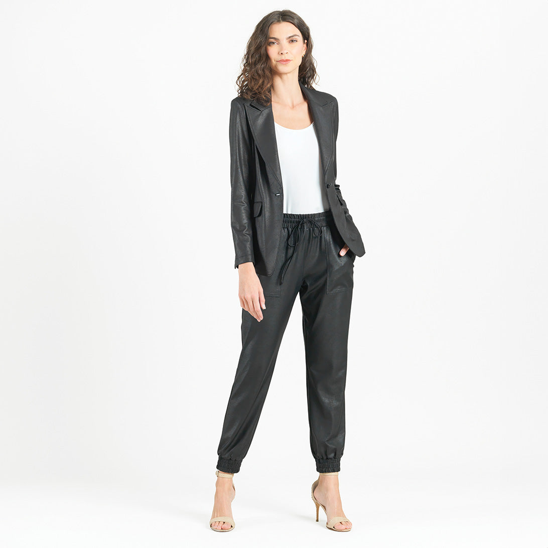 Liquid Leather™ Drawstring Jogger Pant - Black | Clara Sunwoo Trusted