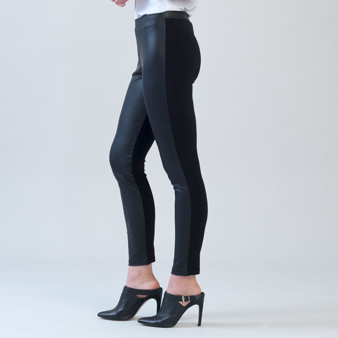 Liquid Leather™ Sheen Two-Tone Legging - Black | Clara Sunwoo Value