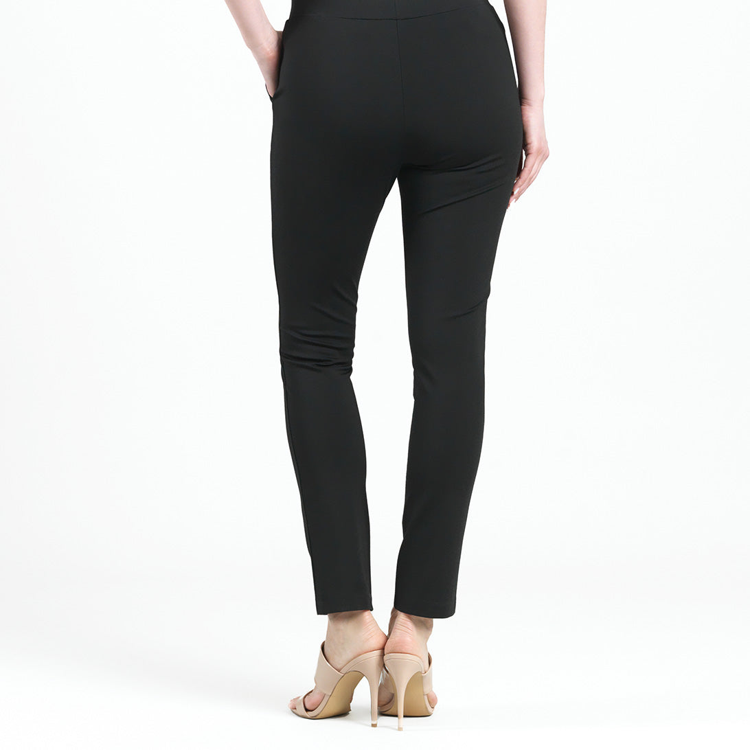 Rayon-Ponte Knit - Straight Leg Pocket Pant - Black - Final Sale | Clara Sunwoo Recommended