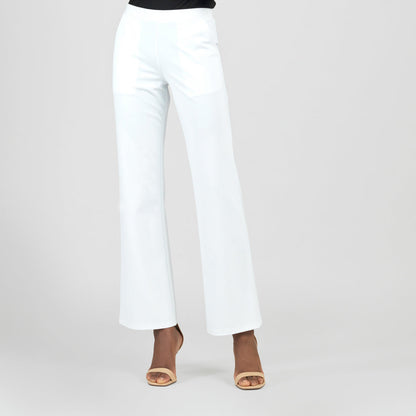 Rayon-Ponte Knit - Loose Leg Pocket Pant - White - Final Sale | Clara Sunwoo Quality