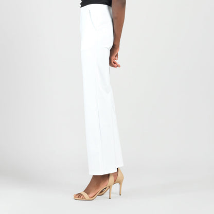 Rayon-Ponte Knit - Loose Leg Pocket Pant - White - Final Sale | Clara Sunwoo Quality