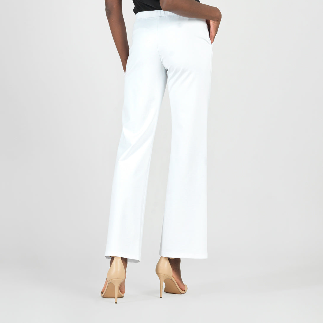 Rayon-Ponte Knit - Loose Leg Pocket Pant - White - Final Sale | Clara Sunwoo Quality