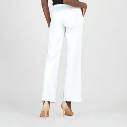 Rayon-Ponte Knit - Loose Leg Pocket Pant - White - Final Sale | Clara Sunwoo Quality