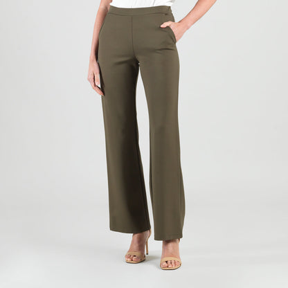 Rayon-Ponte Knit - Loose Leg Pocket Pant - Olive | Clara Sunwoo Discount