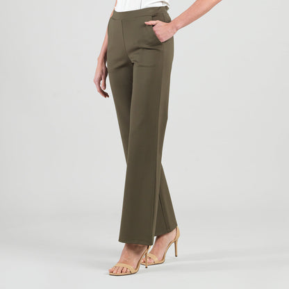 Rayon-Ponte Knit - Loose Leg Pocket Pant - Olive | Clara Sunwoo Discount