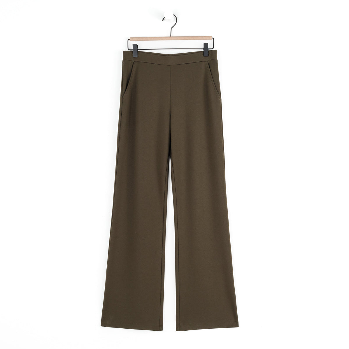 Rayon-Ponte Knit - Loose Leg Pocket Pant - Olive | Clara Sunwoo Discount