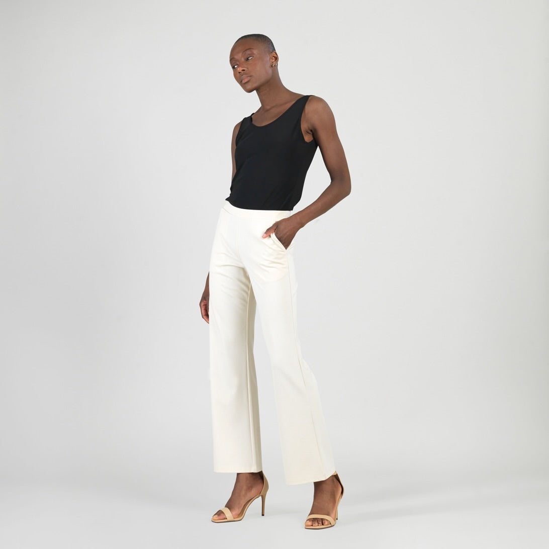 Rayon-Ponte Knit - Loose Leg Pocket Pant - Khaki | Clara Sunwoo Value