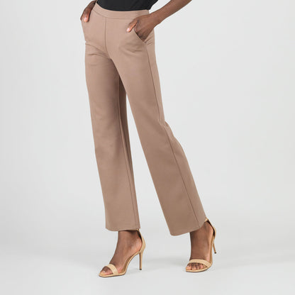 Rayon-Ponte Knit - Loose Leg Pocket Pant - Taupe - Limited Sizes | Clara Sunwoo Exclusive