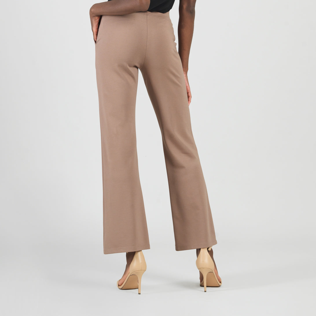 Rayon-Ponte Knit - Loose Leg Pocket Pant - Taupe - Limited Sizes | Clara Sunwoo Exclusive