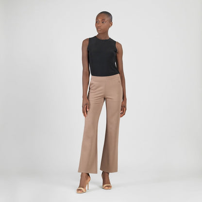 Rayon-Ponte Knit - Loose Leg Pocket Pant - Taupe - Limited Sizes | Clara Sunwoo Exclusive