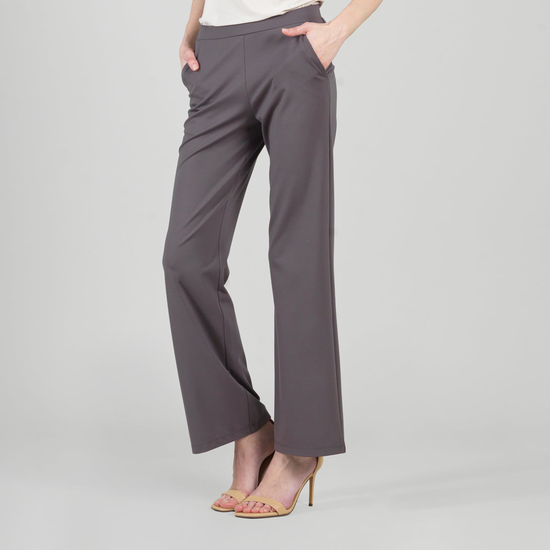 Rayon-Ponte Knit - Loose Leg Pocket Pant - Mocha - Limited Sizes | Clara Sunwoo Featured