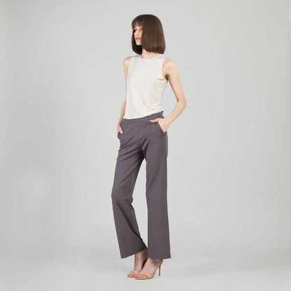 Rayon-Ponte Knit - Loose Leg Pocket Pant - Mocha - Limited Sizes | Clara Sunwoo Featured