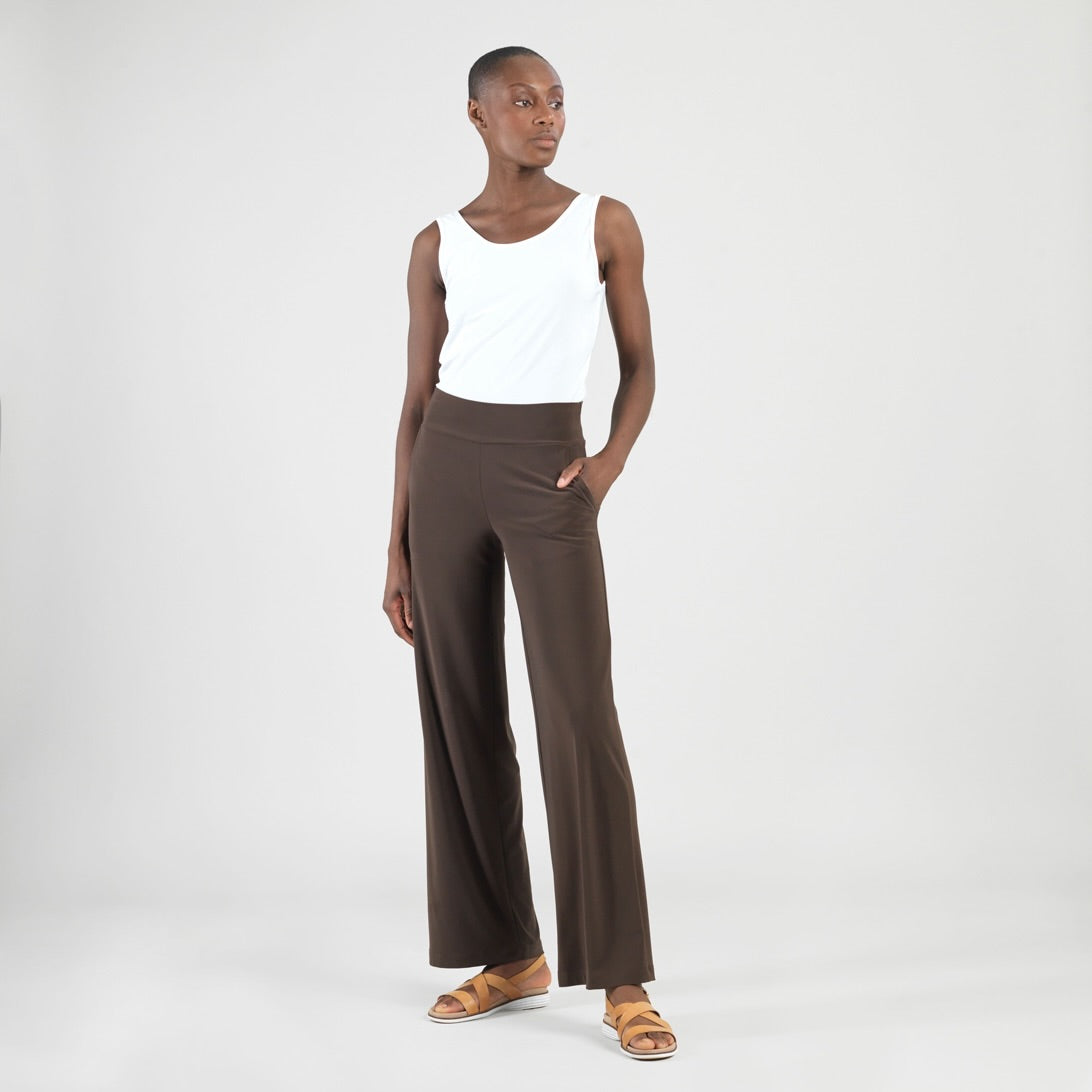 Signature Wide Leg Pocket Pant - Brown | Clara Sunwoo Trusted