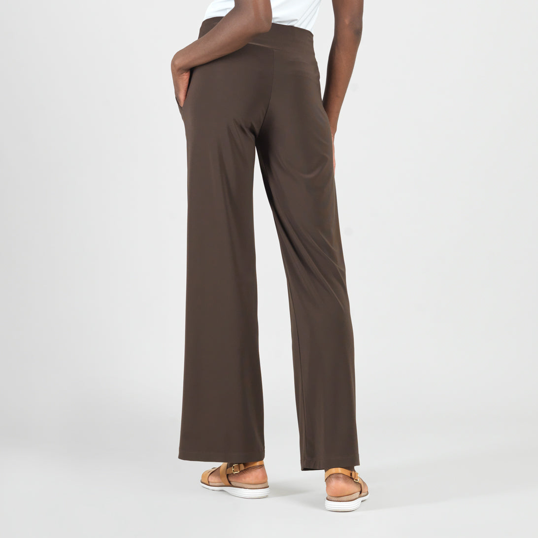 Signature Wide Leg Pocket Pant - Brown | Clara Sunwoo Trusted