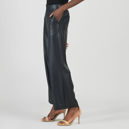 Liquid Leather™ - Sheen Zip Closure Loose Leg Pocket Pant - Black | Clara Sunwoo Popular