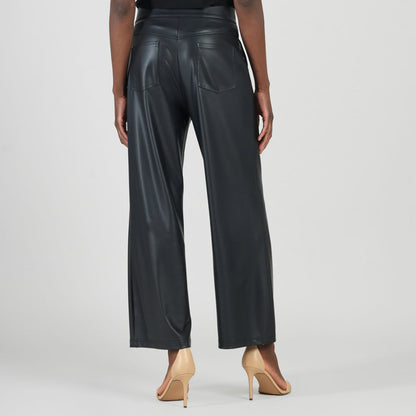 Liquid Leather™ - Sheen Zip Closure Loose Leg Pocket Pant - Black | Clara Sunwoo Popular