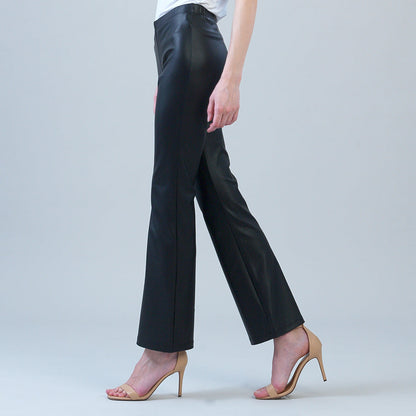 Liquid Leather - Sheen Boot Cut Pant - Black | Clara Sunwoo Essential