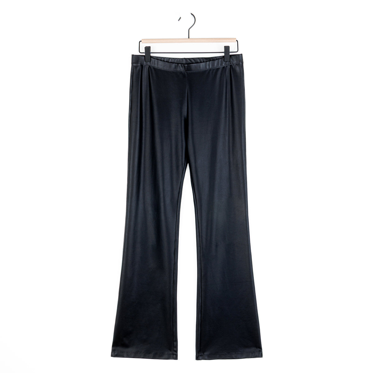 Liquid Leather - Sheen Boot Cut Pant - Black | Clara Sunwoo Essential
