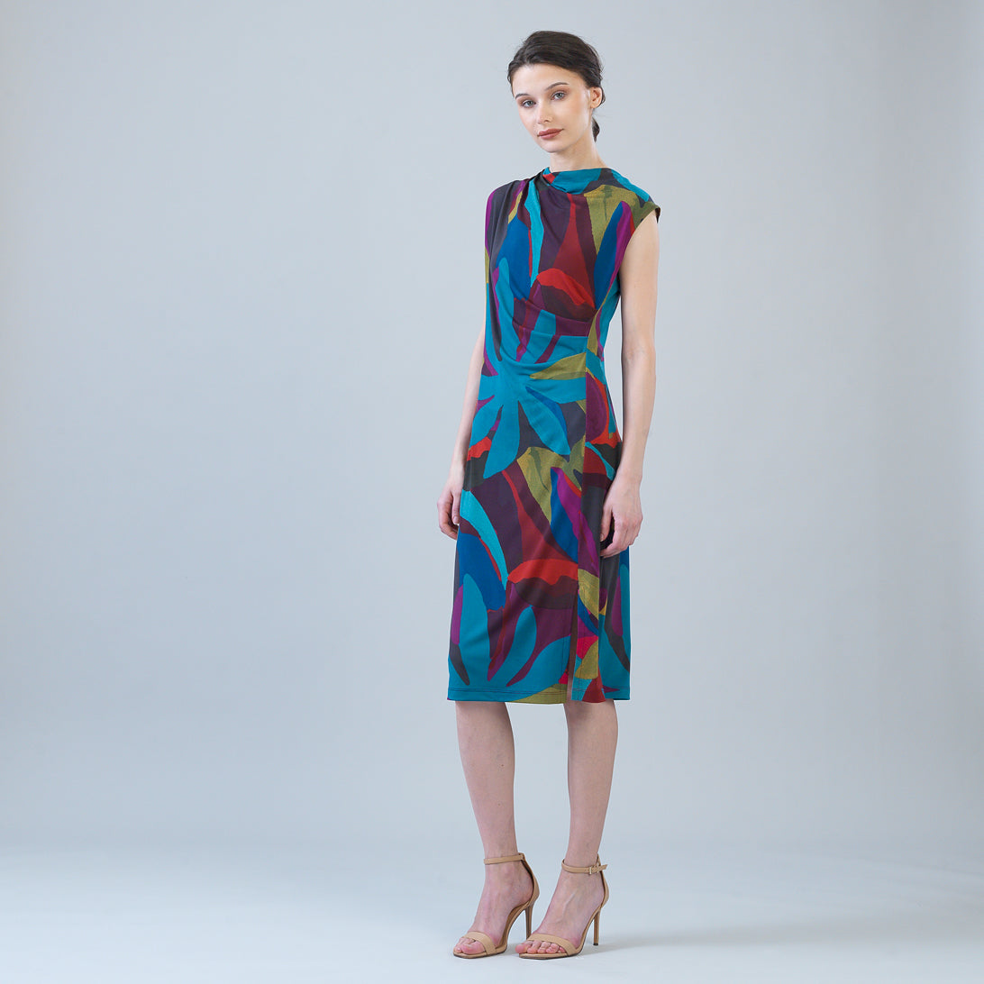 Signature Side Slit Midi Dress - Petal Burst | Clara Sunwoo Premium