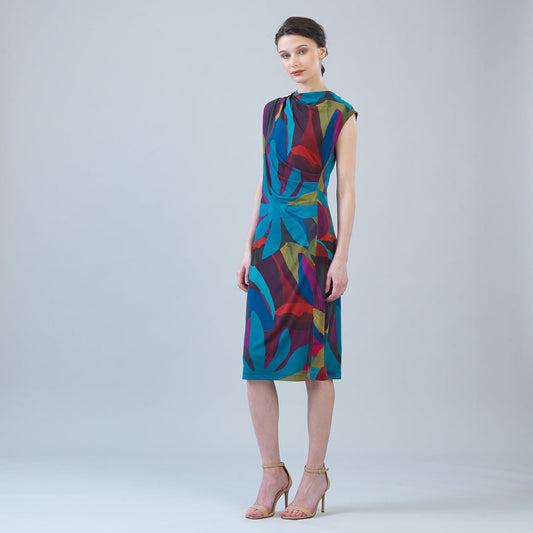 Signature Side Slit Midi Dress - Petal Burst | Clara Sunwoo Premium