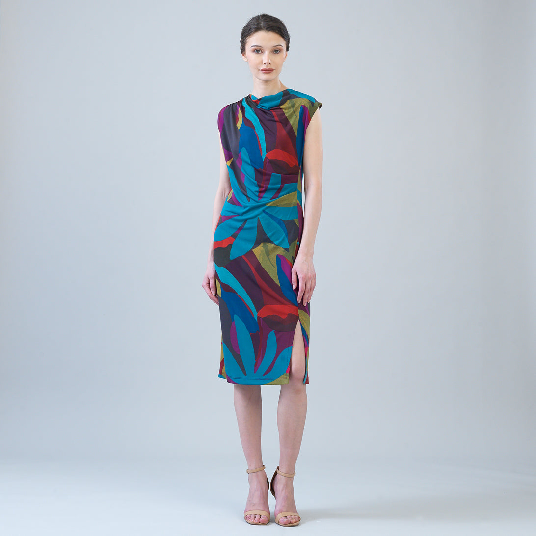 Signature Side Slit Midi Dress - Petal Burst | Clara Sunwoo Premium