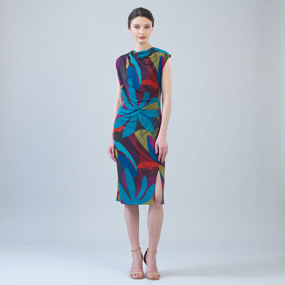 Signature Side Slit Midi Dress - Petal Burst | Clara Sunwoo Premium
