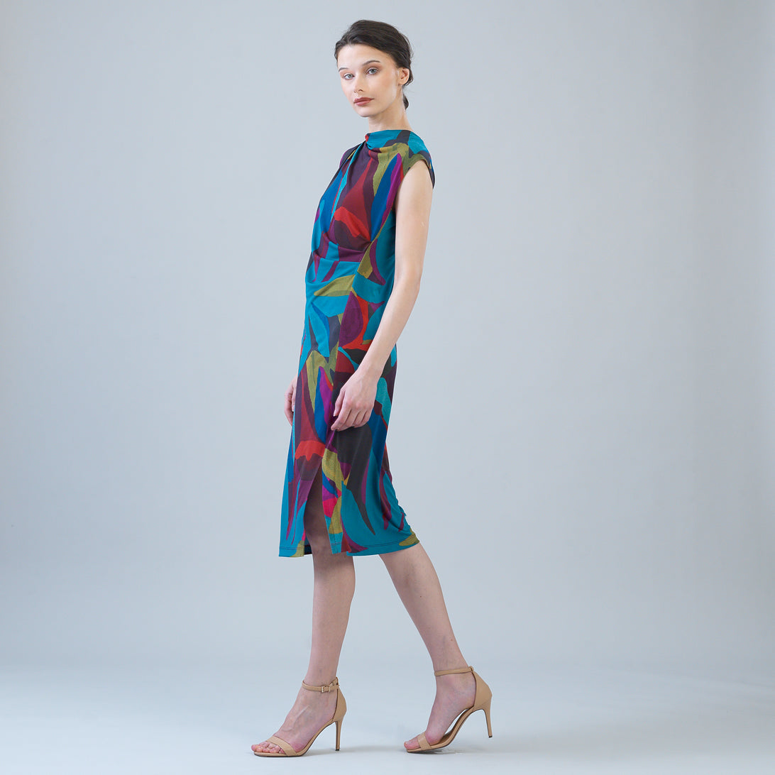Signature Side Slit Midi Dress - Petal Burst | Clara Sunwoo Premium