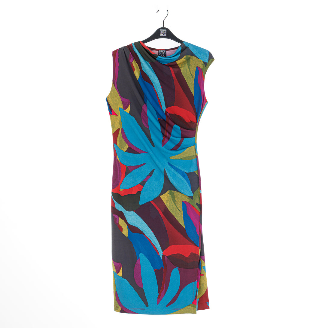 Signature Side Slit Midi Dress - Petal Burst | Clara Sunwoo Premium