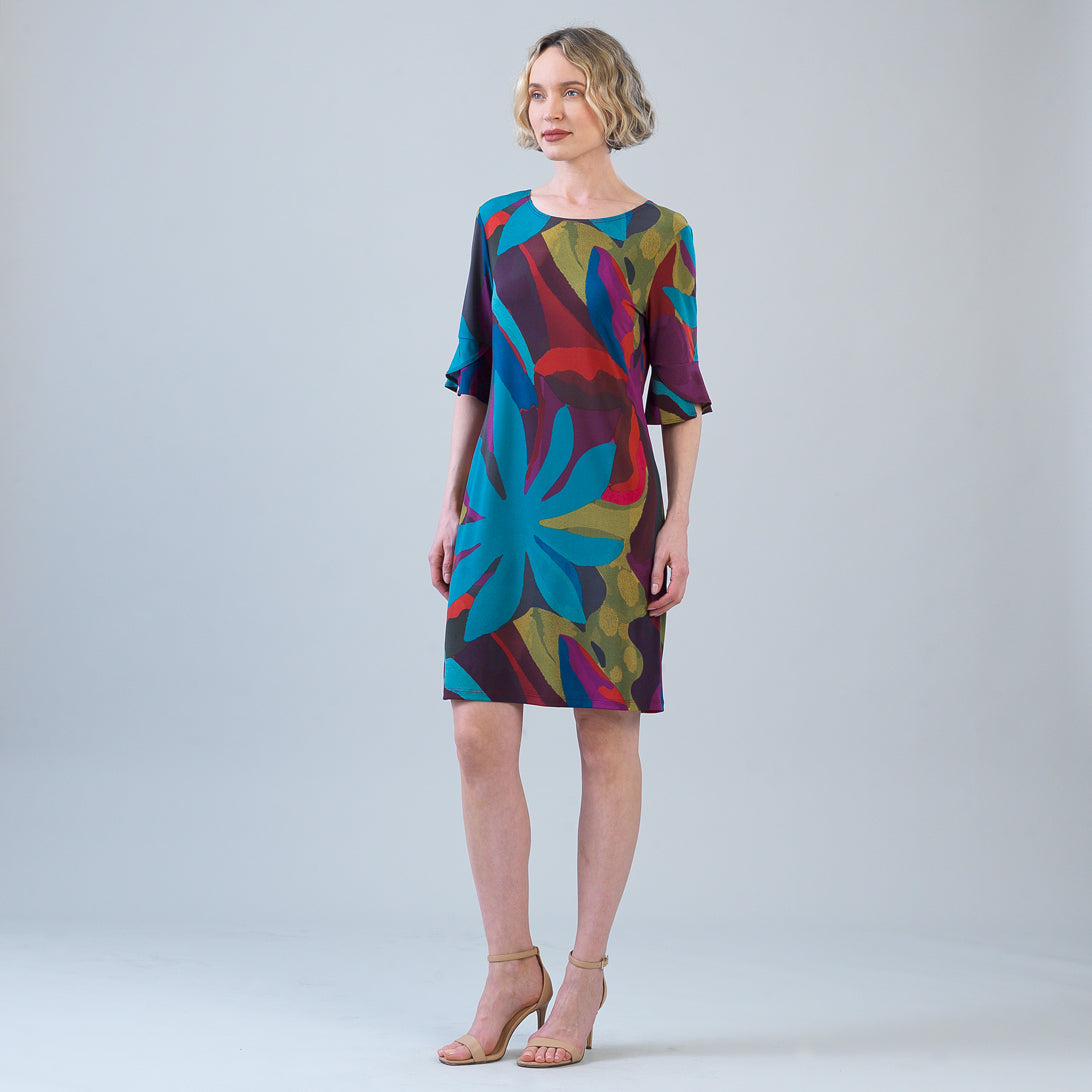 Tulip Cuff Back Tie Dress - Petal Burst | Clara Sunwoo Quality