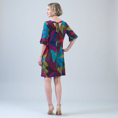 Tulip Cuff Back Tie Dress - Petal Burst | Clara Sunwoo Quality