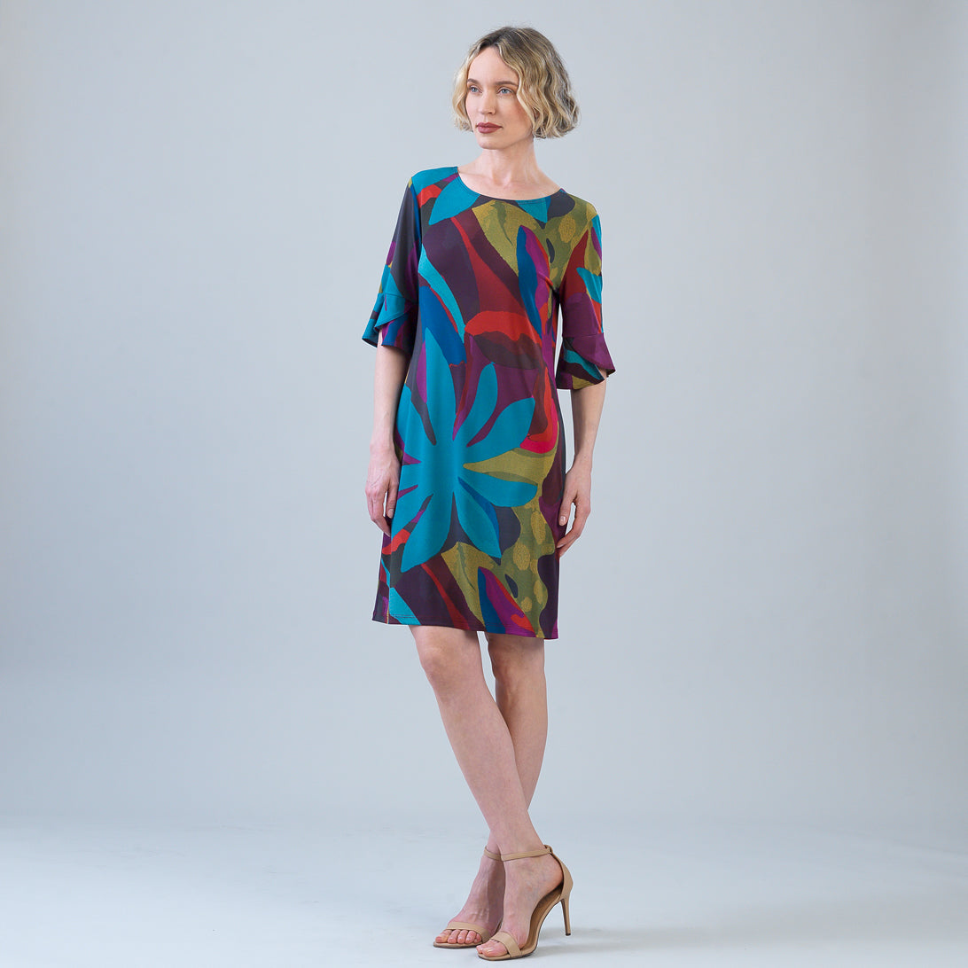 Tulip Cuff Back Tie Dress - Petal Burst | Clara Sunwoo Quality