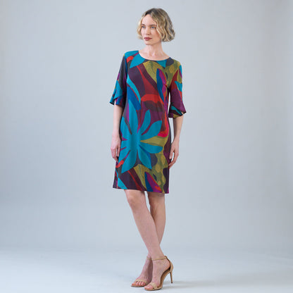 Tulip Cuff Back Tie Dress - Petal Burst | Clara Sunwoo Quality
