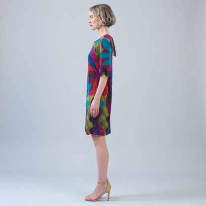 Tulip Cuff Back Tie Dress - Petal Burst | Clara Sunwoo Quality