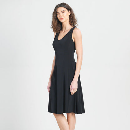 Sleeveless V-Neck Flared Dress - Black | Clara Sunwoo Smart Buy